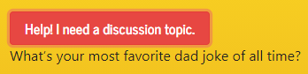 Screenshot of the Thanksgiving Together Discussion Topic Button.